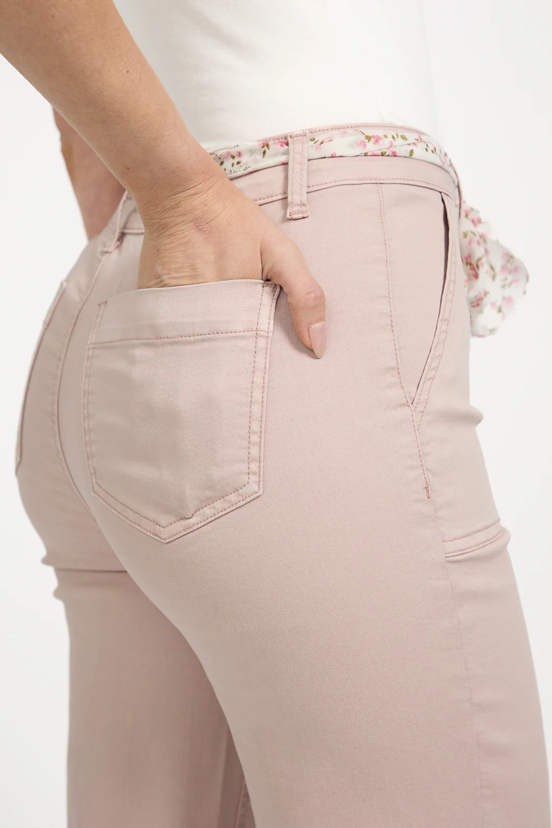 SCARF BELT TROUSERS PINK - Image 5