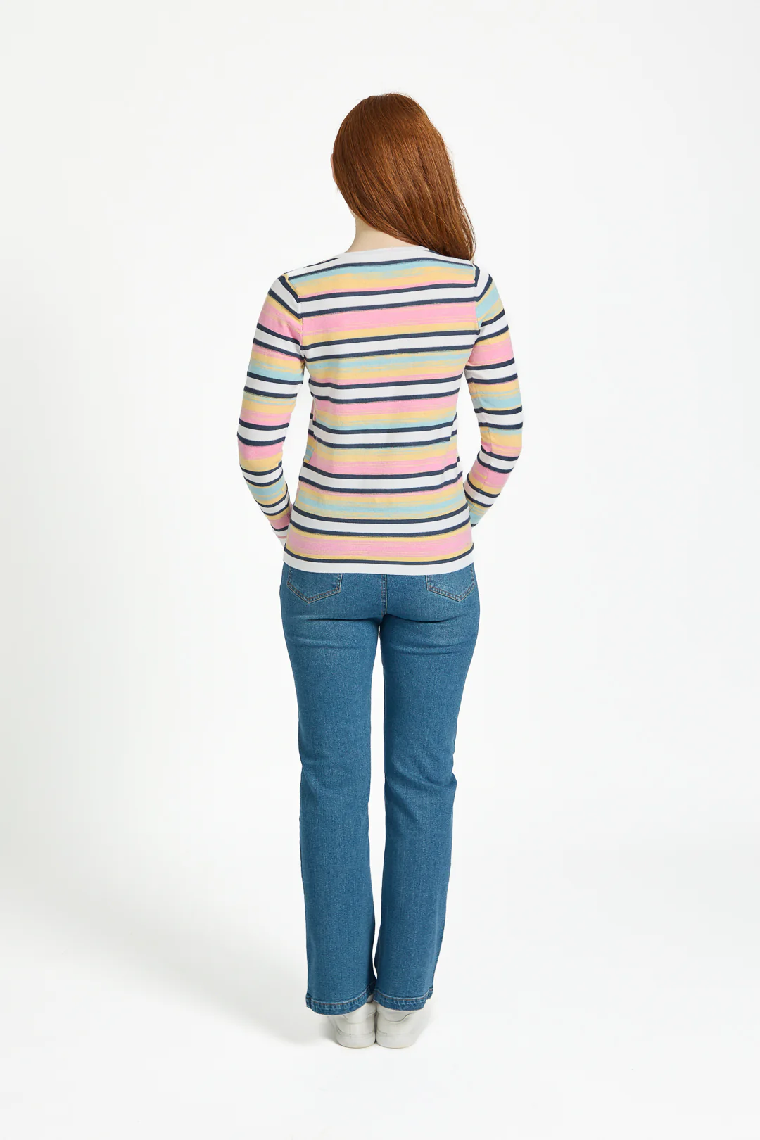 SPACE DYE STRIPE JUMPER PINK - Image 4