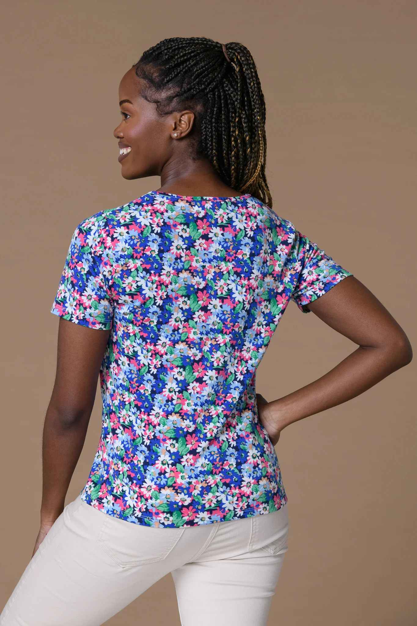 Spring Flower V Neck BLUE - Image 2