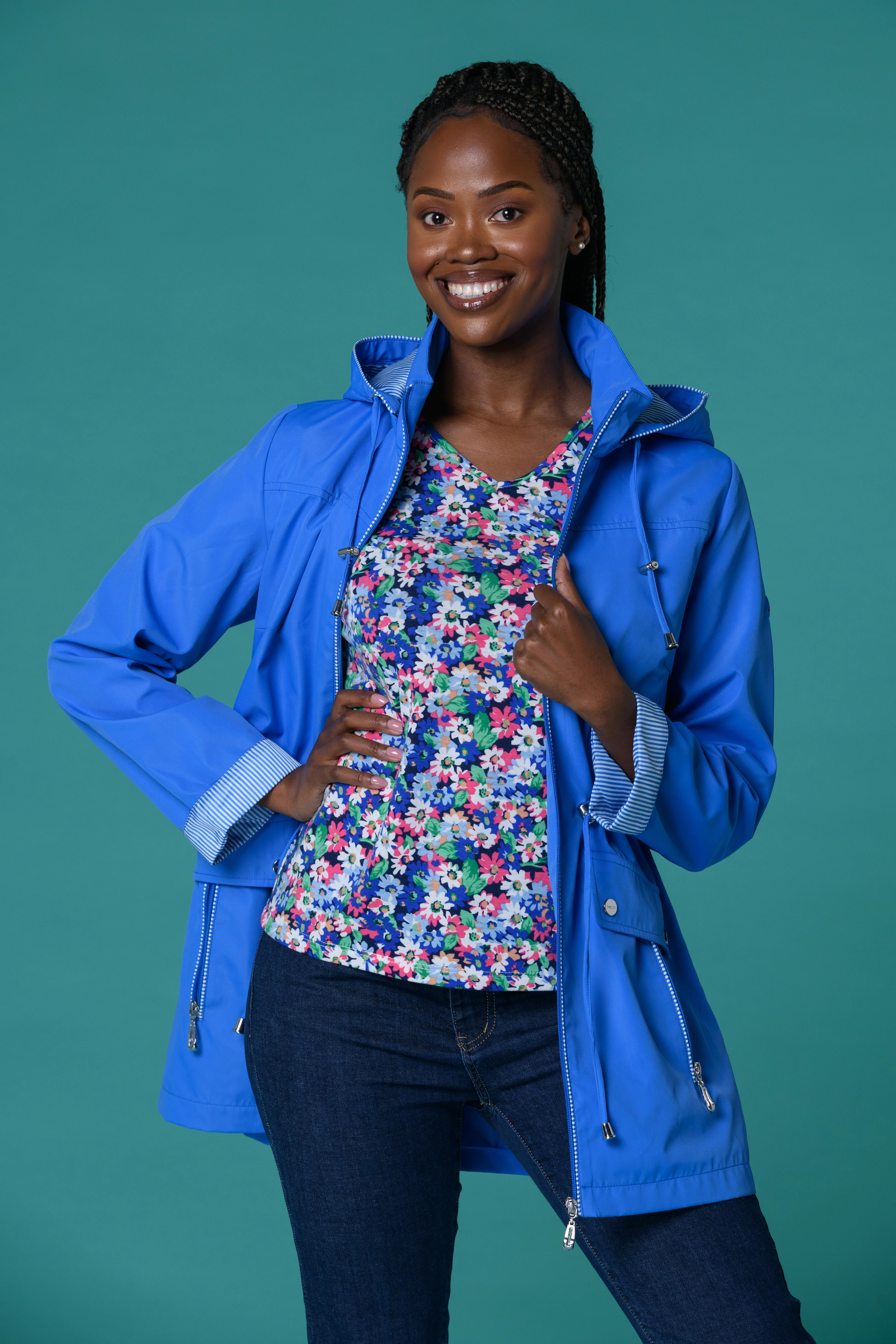 Spring Flower V Neck BLUE - Image 5