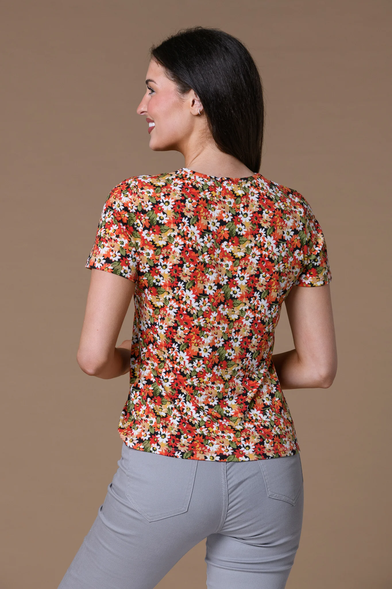 Spring Flower V Neck RED - Image 2