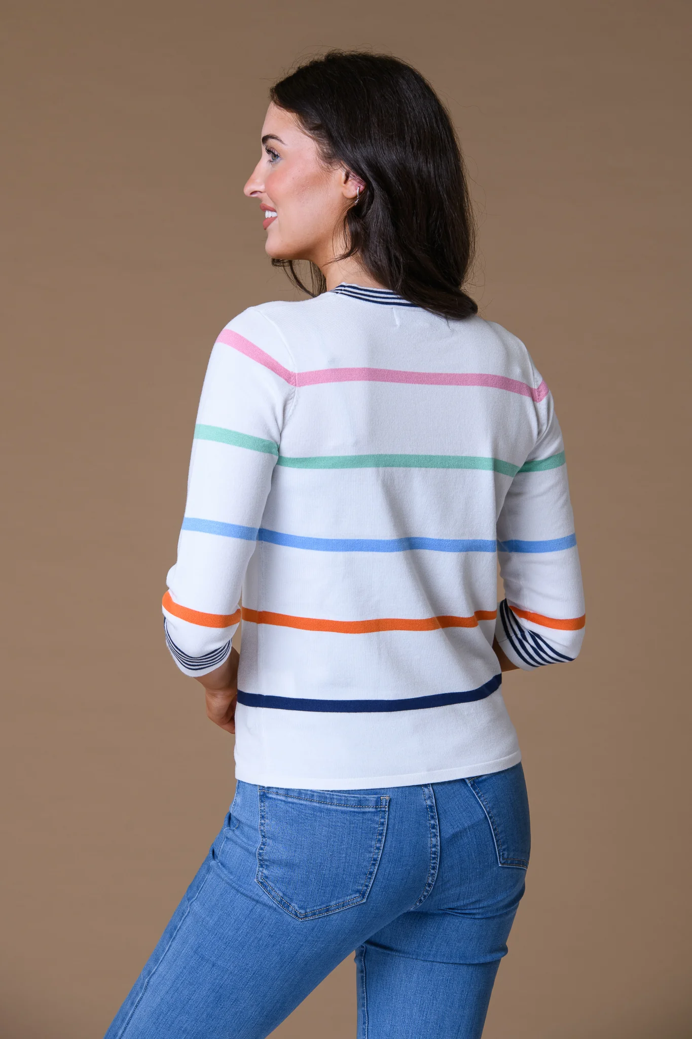 Spring Stripe Sweater WHITE - Image 2
