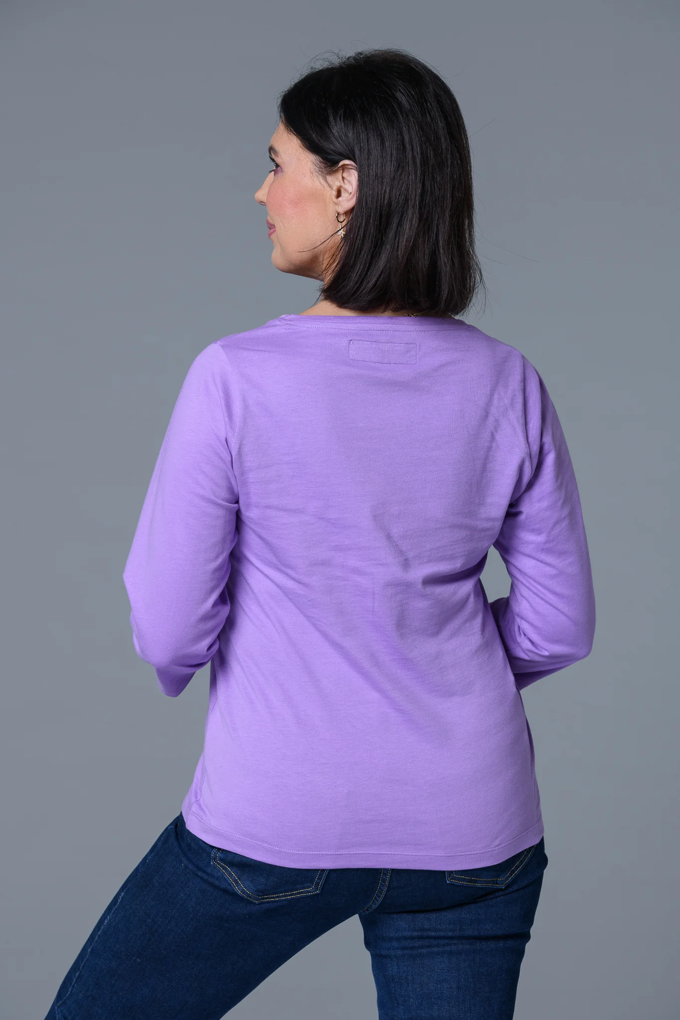 Square Glitter Detail Tee PURPLE - Image 2