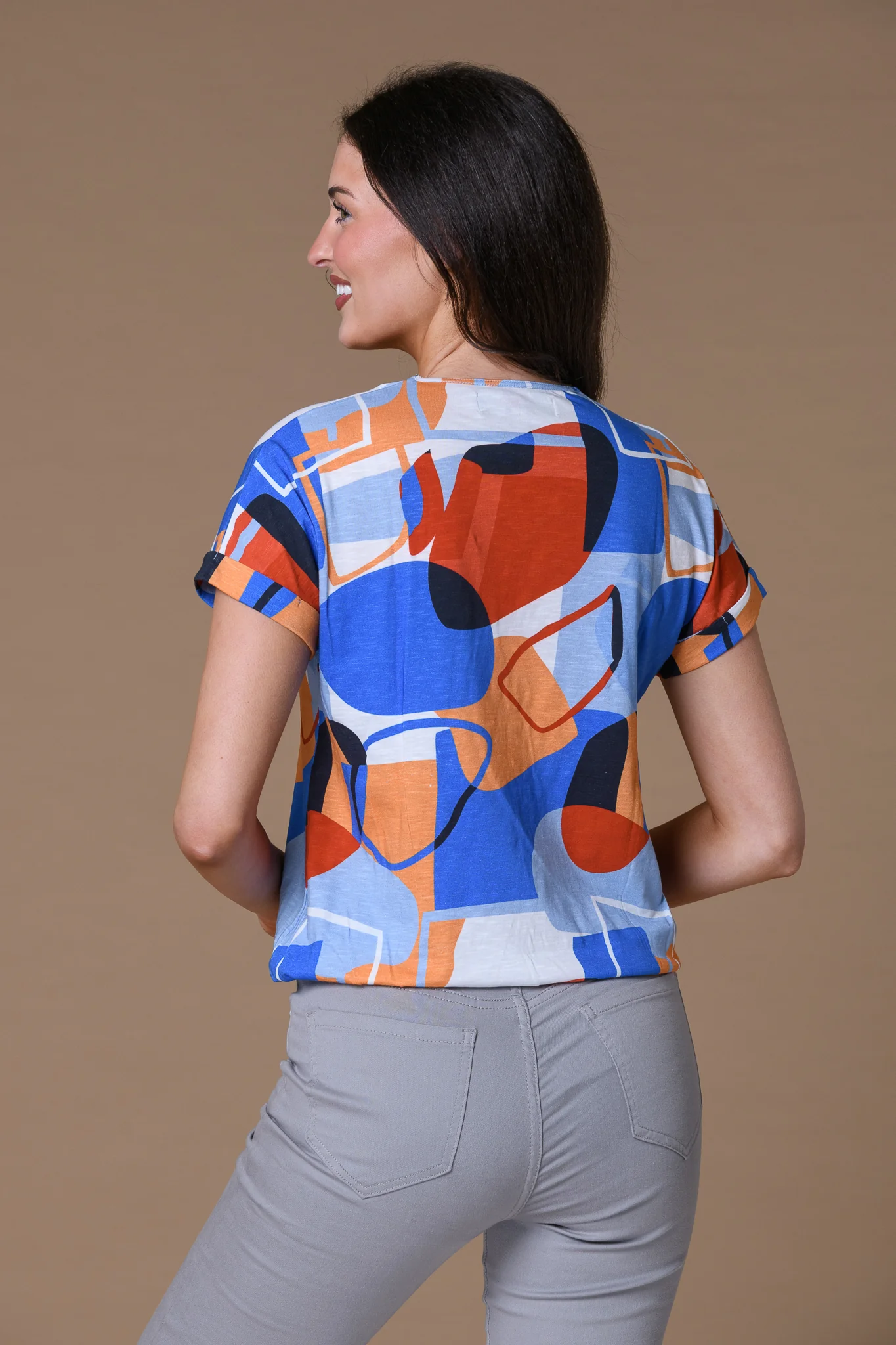 Stones Print Blouson Tee BLUES - Image 2