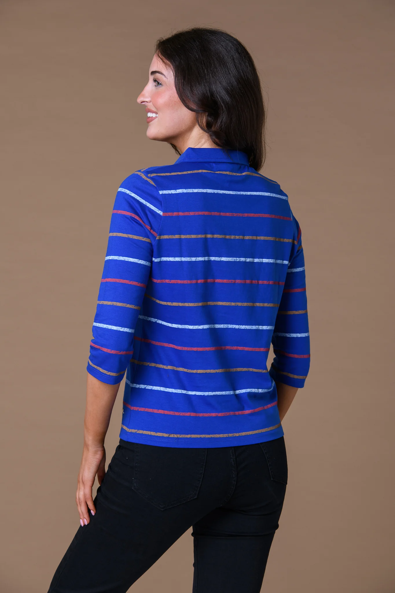Stones Stripe Collar Tee BLUE - Image 2