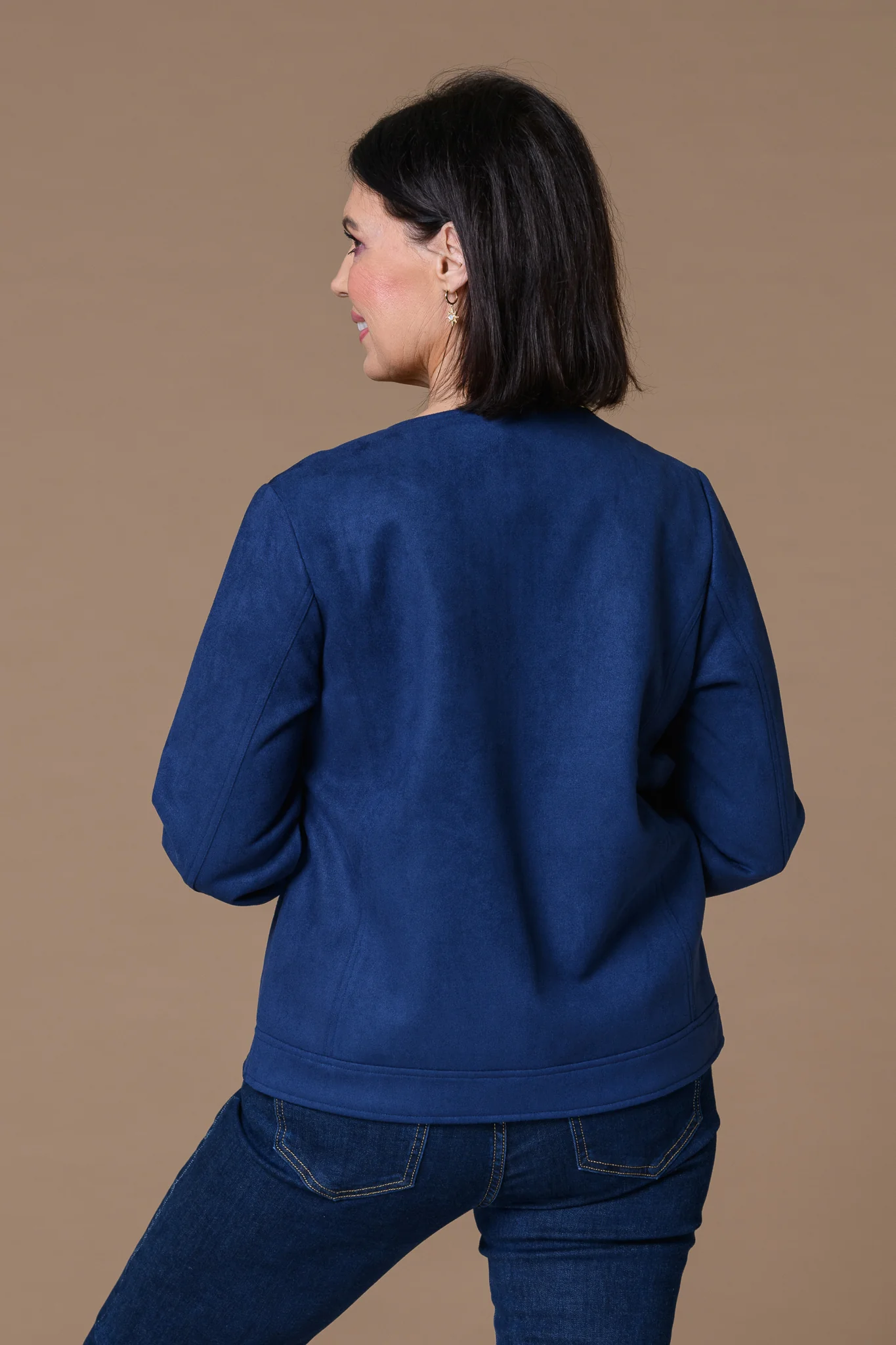 Suedette Lady Jacket NAVY - Image 2
