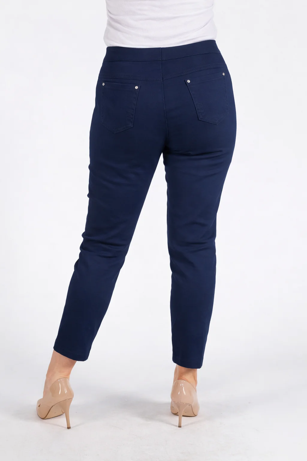 T30475  27 INCH STRETCH TROUSER WITH ELASTICATED NAVY - Image 2