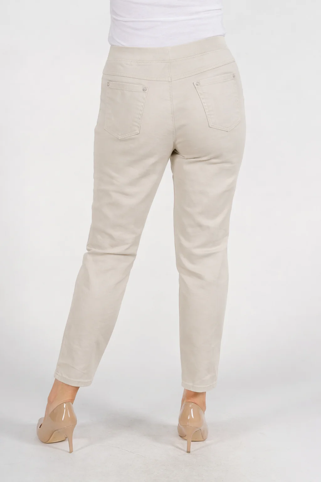 27 Inch Stretch Trouser with Elasticated Waist T30475 – Stone - Image 2