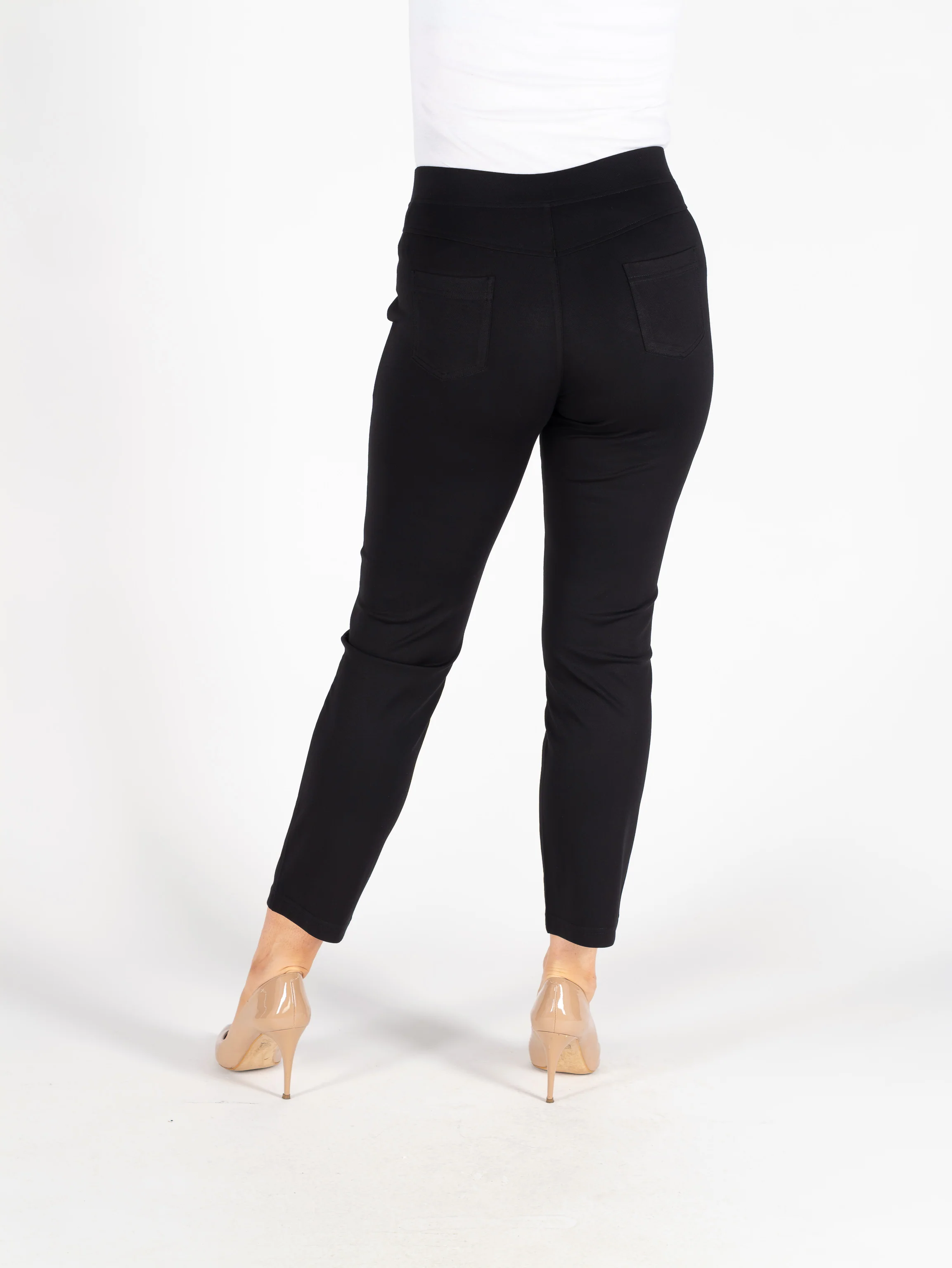 T30506 METAL TRIM DETAIL TROUSER 27 INCH ELASTI BLACK - Image 2
