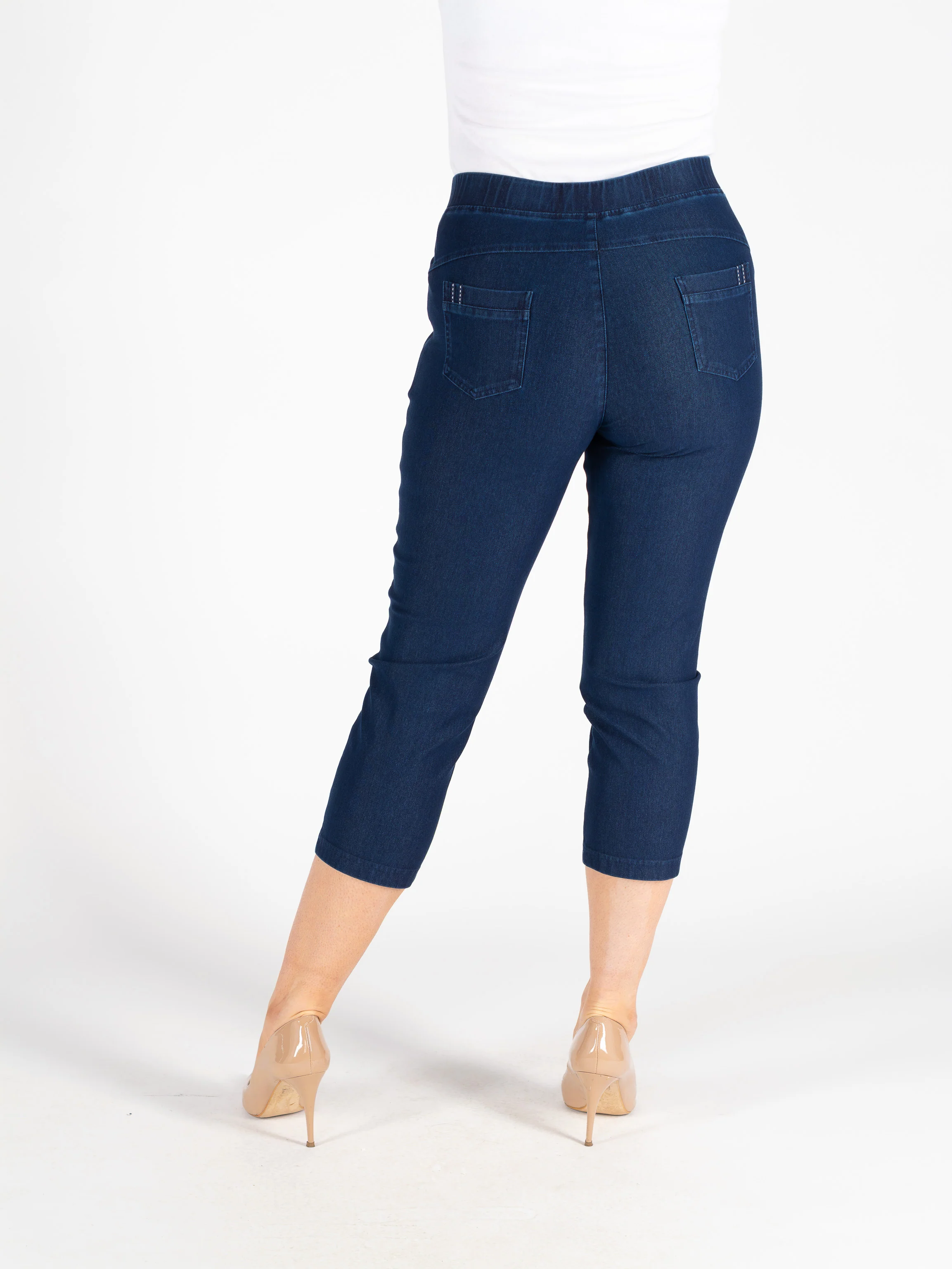 Cropped Denim Trouser – 22 Inch Leg T30513  - Dark Blue - Image 2