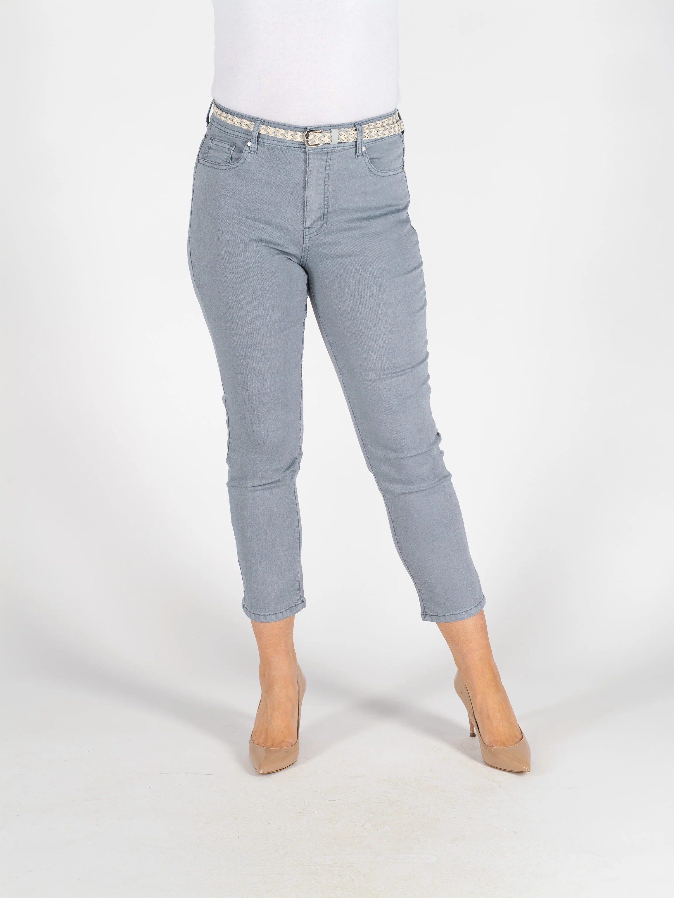 T30674 27 inch Garment Dye Denim Jeans with Belt ā Skyway