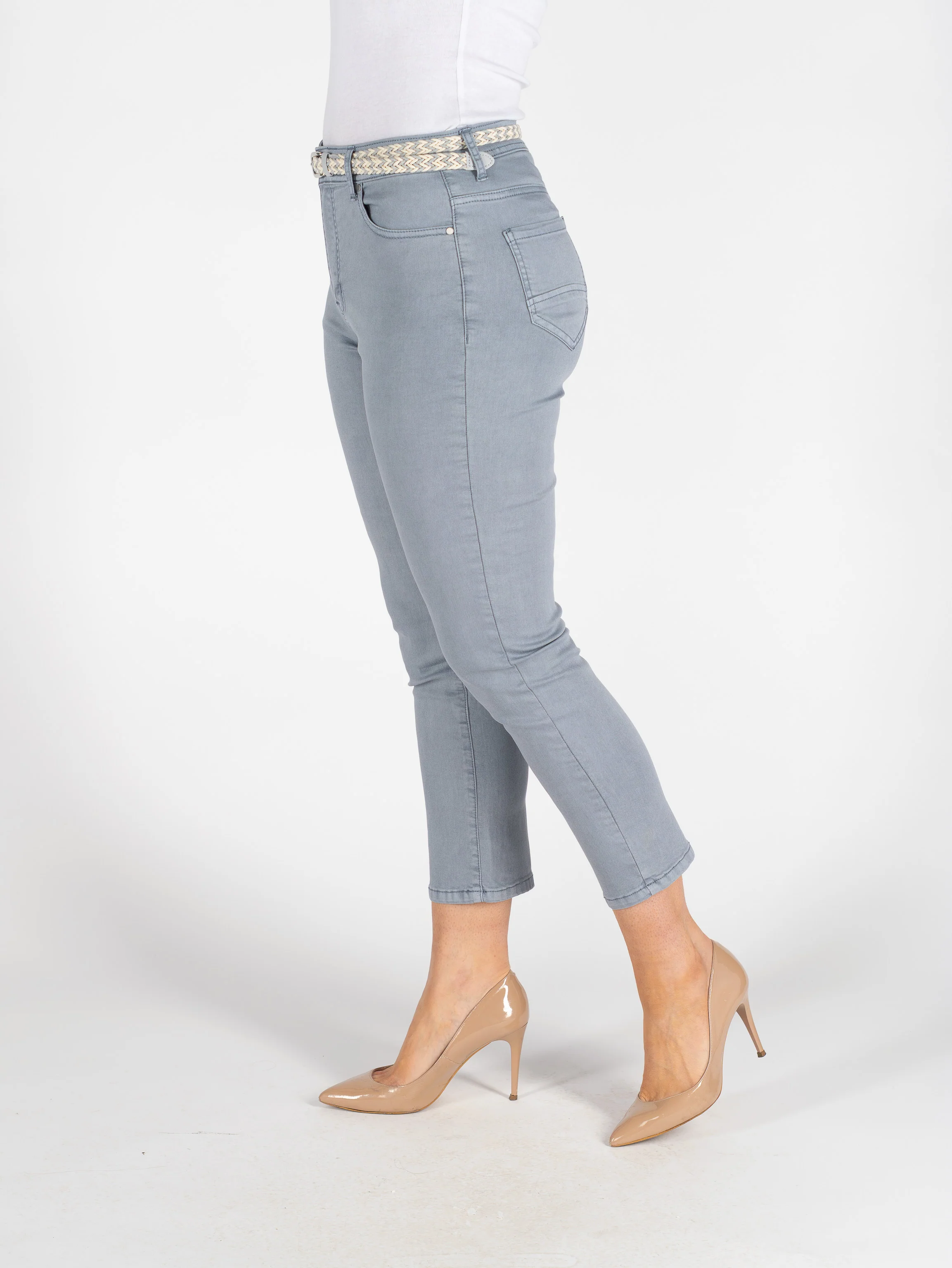 T30674 27 inch Garment Dye Denim Jeans with Belt ā Skyway - Image 2
