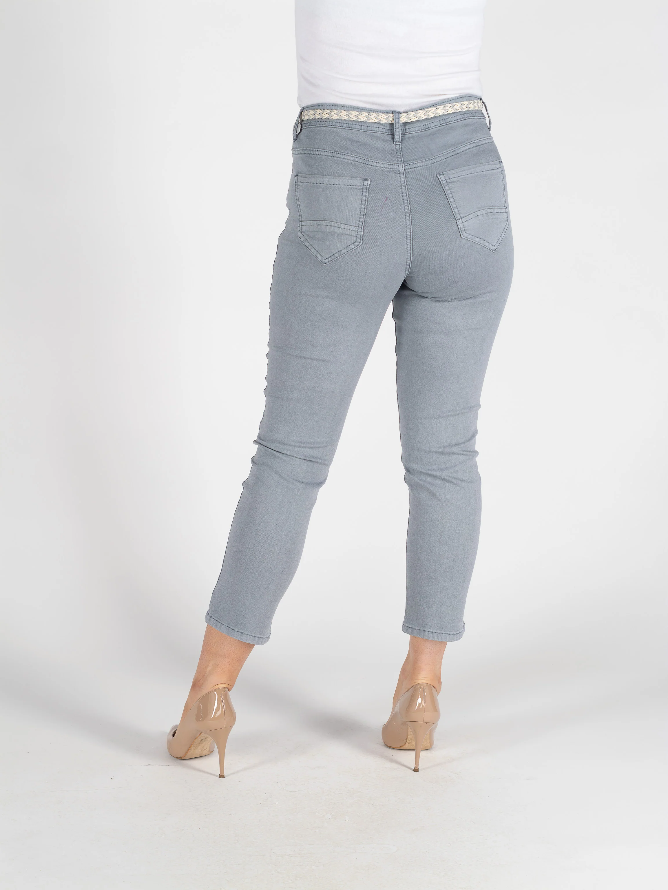 T30674 27 inch Garment Dye Denim Jeans with Belt ā Skyway - Image 3