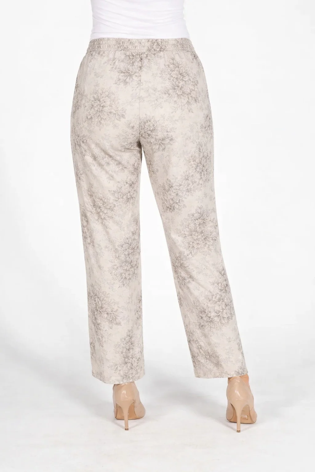 T30738  29INCH LINEN EFFECT WIDE LEG TROUSER BEIGE - Image 2