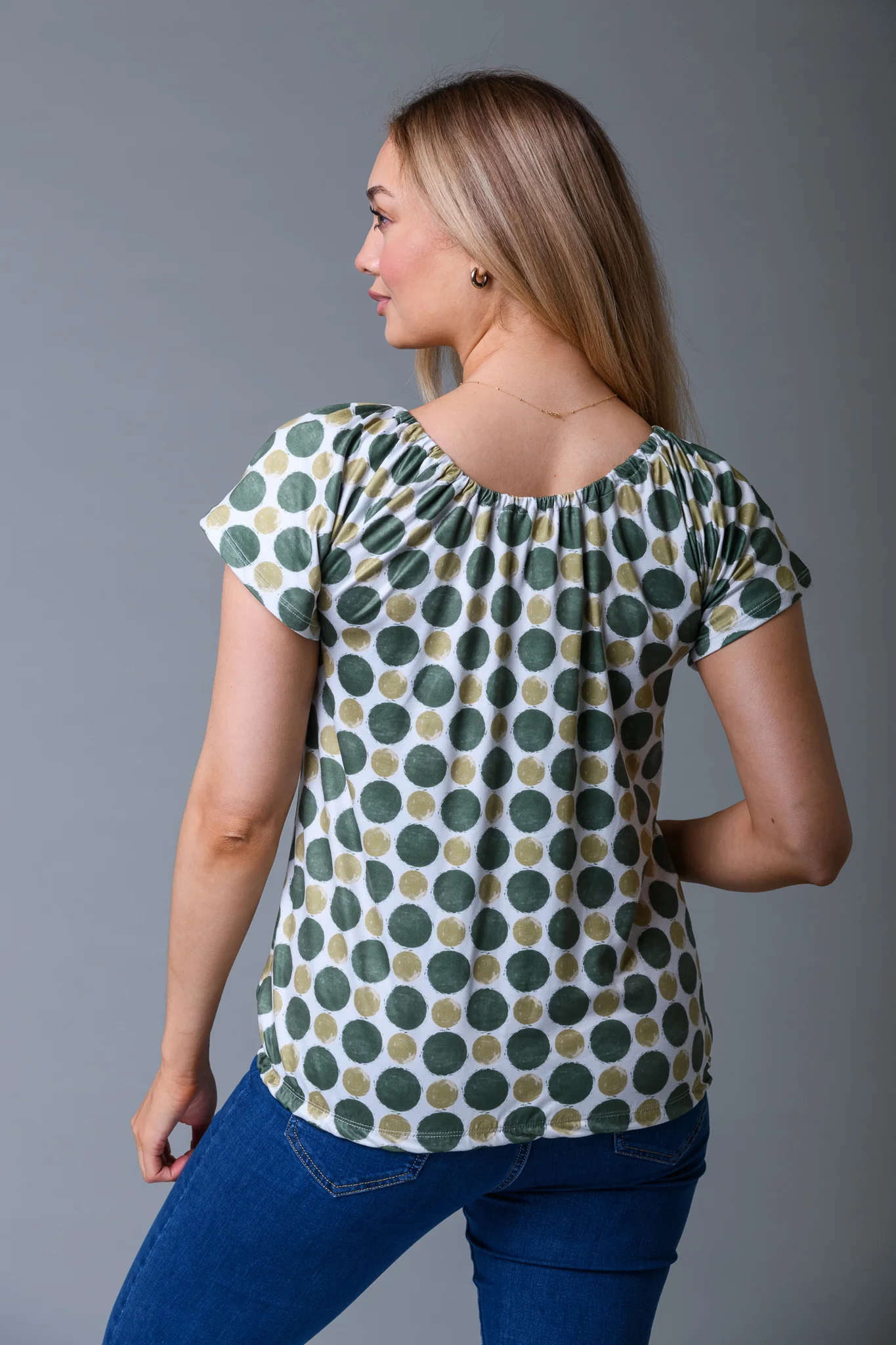 Tie Neck Gypsy Top OLIVE - Image 3