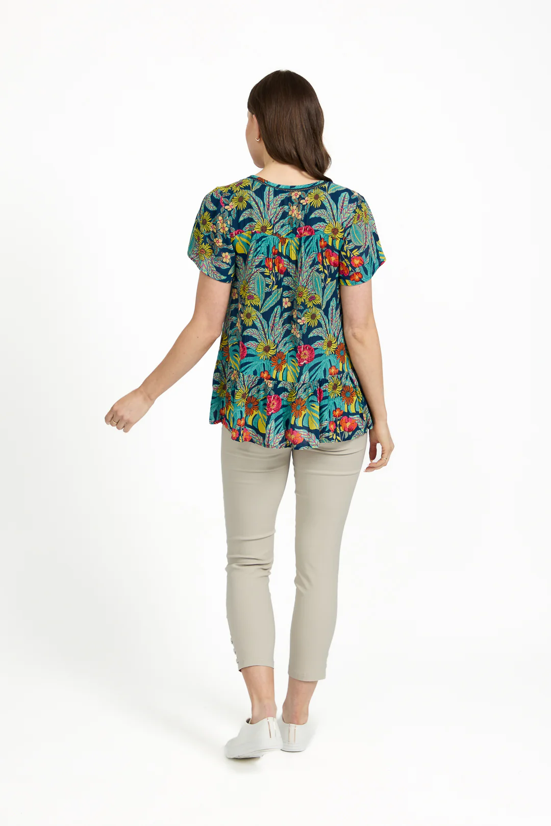 TROPICAL PRINT TOP NAVY - Image 2