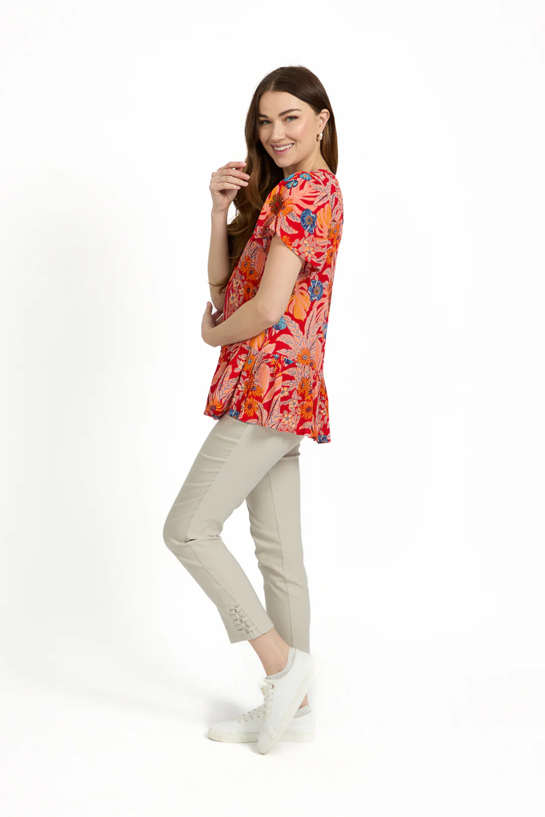 TROPICAL PRINT TOP RED - Image 4