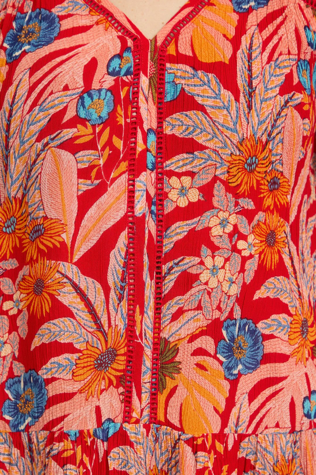 TROPICAL PRINT TOP RED - Image 6