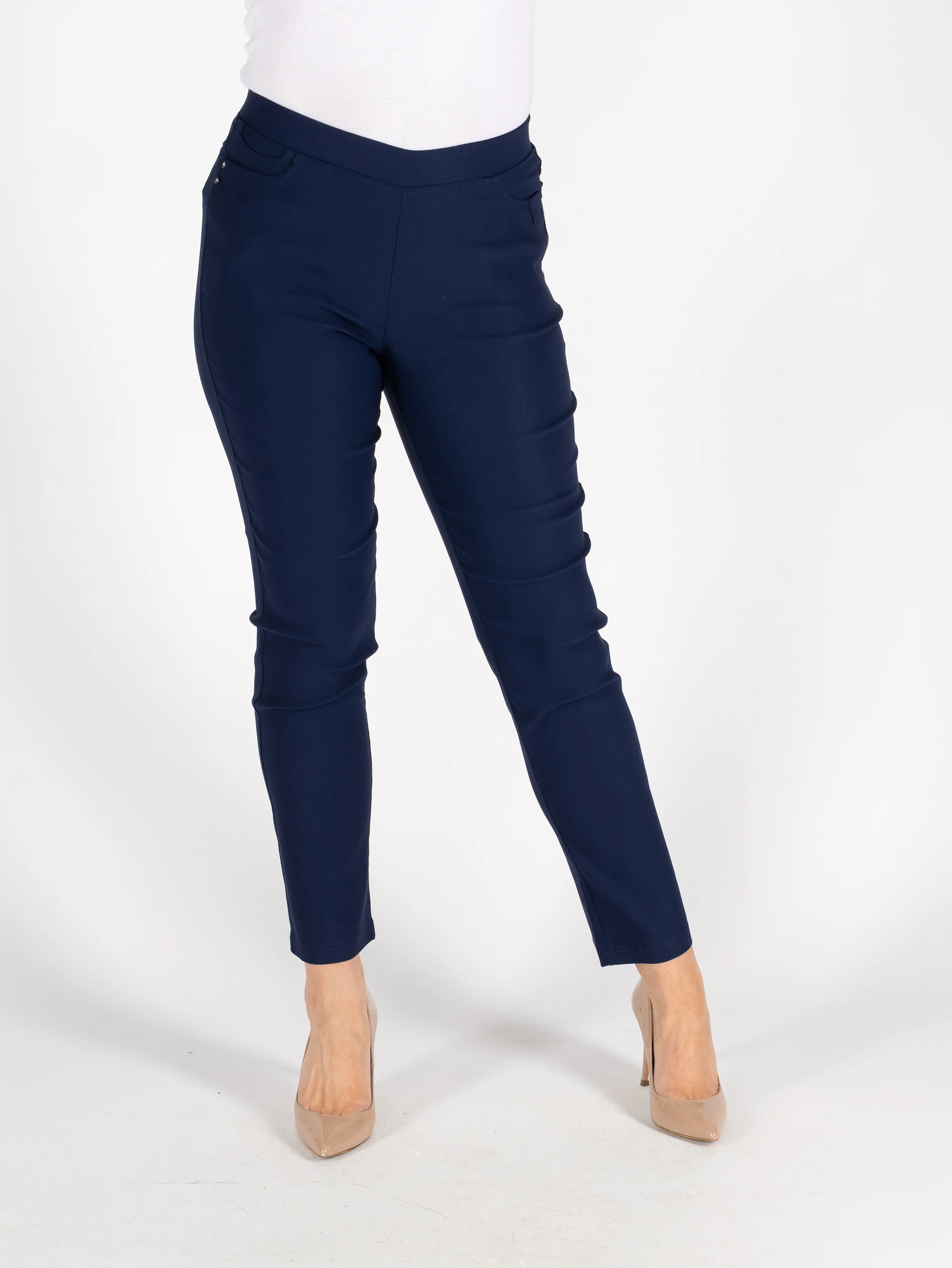 Wide Leg Blue Denim Trouser 29 Inch - Dark Blue