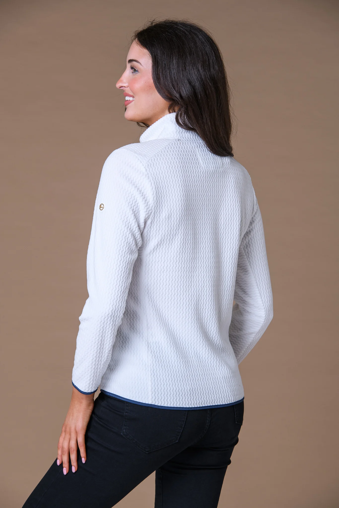 Zig Zag Full Zip Top WHITE - Image 2