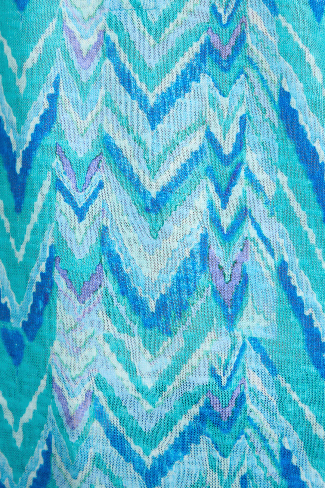 ZIG ZAG PRINT ZIP TOP TEAL - Image 5